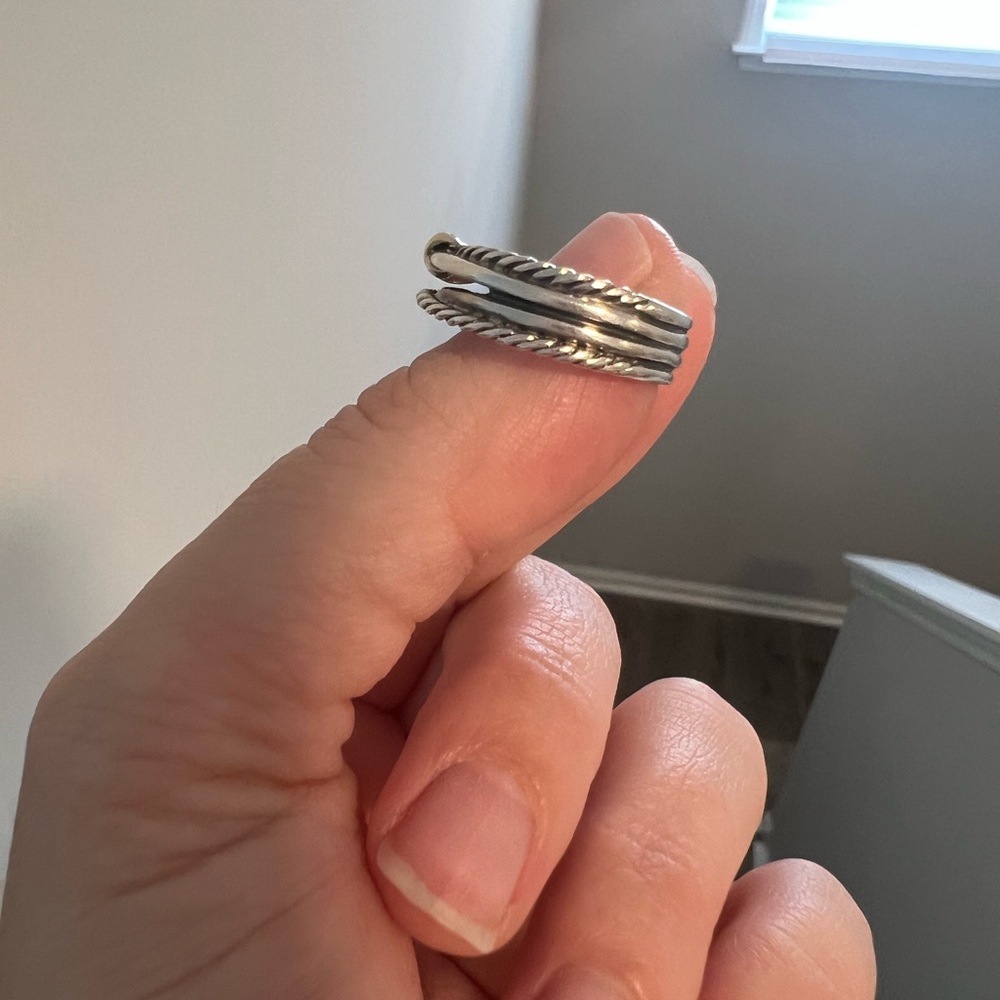 David Yurman Gold and Silver Cable Ring - Picture 6 of 9